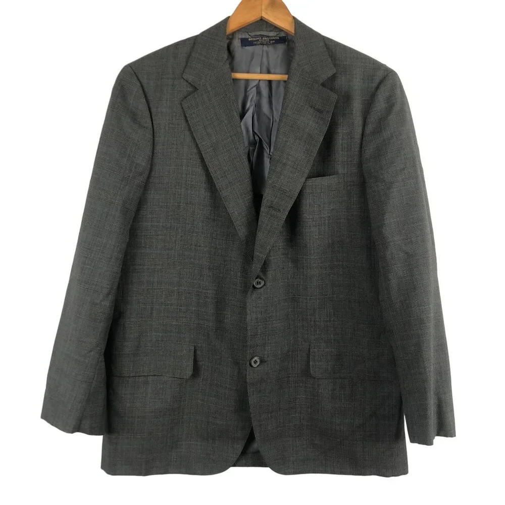Brooks Brothers Vintage Men's Size 41R Grey Blue Wool Blend Sport Coat Blazer